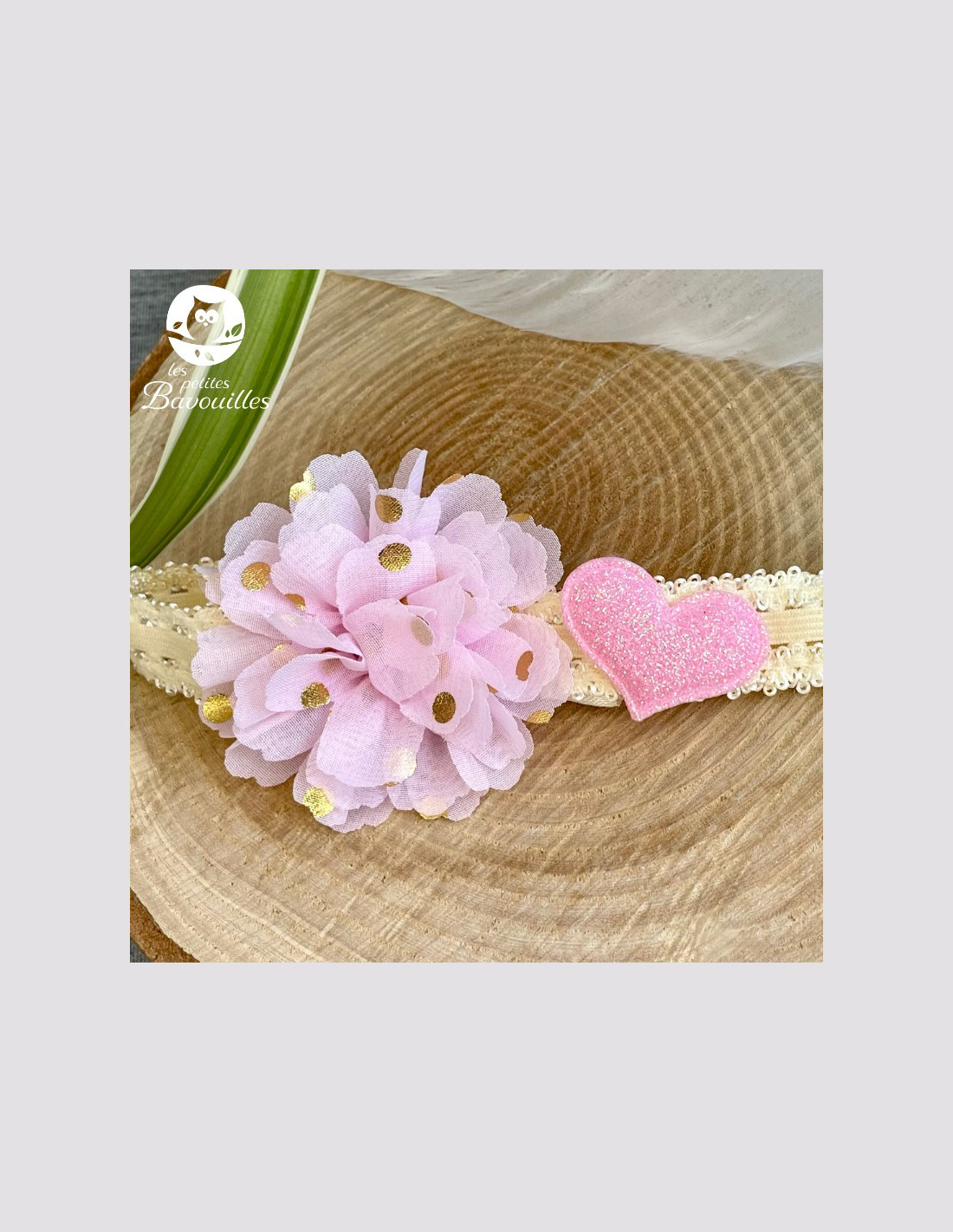 Bandeau cheveux bébé & fille avec dentelle et ruban - sweet flower