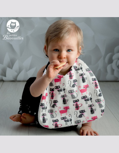 Grand bavoir bébé éponge fait main ferme