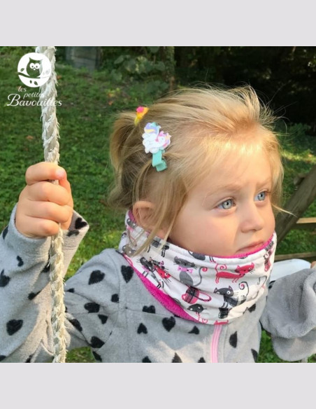 Snood enfant fleur bleue