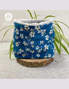 Snood enfant fleur bleue