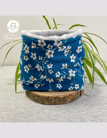 Snood enfant fleur bleue