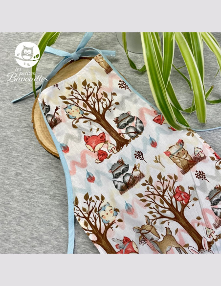Tablier de cuisine bébé - 4ans personnalisé et fait main indien de la foret