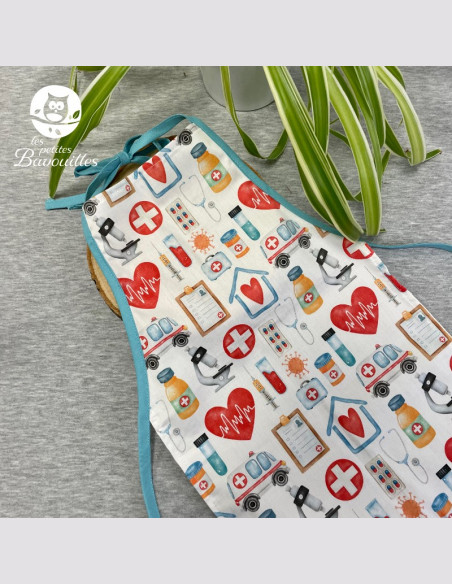 Tablier de cuisine bébé - 4ans personnalisé et fait main Dr