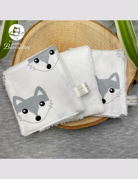Coton réutilisable lavable tout doux fait main loup Coton réutilisable lavable tout doux fait main loup