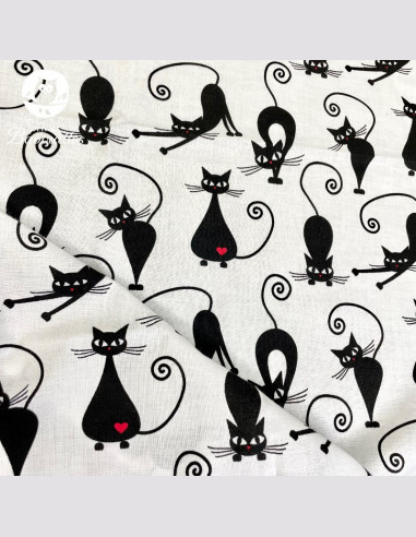 Coton réutilisable lavable tout doux fait main black cat