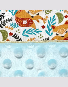 Doudou bébé carré plat tout doux fait main avec étiquette 2