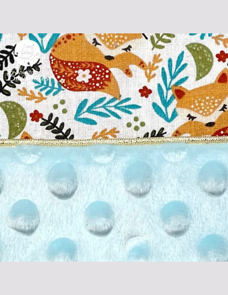 Doudou bébé carré plat tout doux fait main avec étiquette