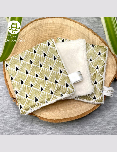 Coton réutilisable lavable tout doux fait main paon or Coton réutilisable lavable tout doux fait main paon or