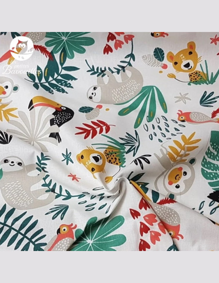 Tapis à langer nomade imperméable bébé fait main jungle