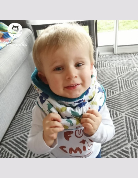 Snood enfant chat rose et bleu