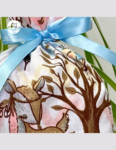 Sac cadeau en tissu indien de la foret Sac cadeau en tissu indien de la foret
