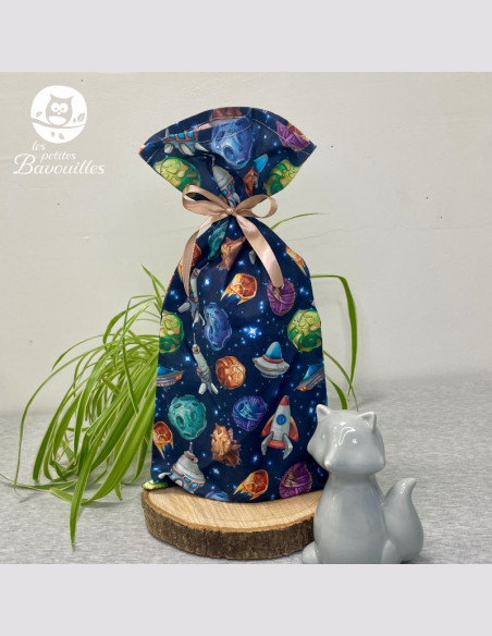 Sac cadeau en tissu cosmos