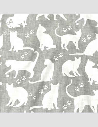 Coton réutilisable lavable tout doux fait main chat gris