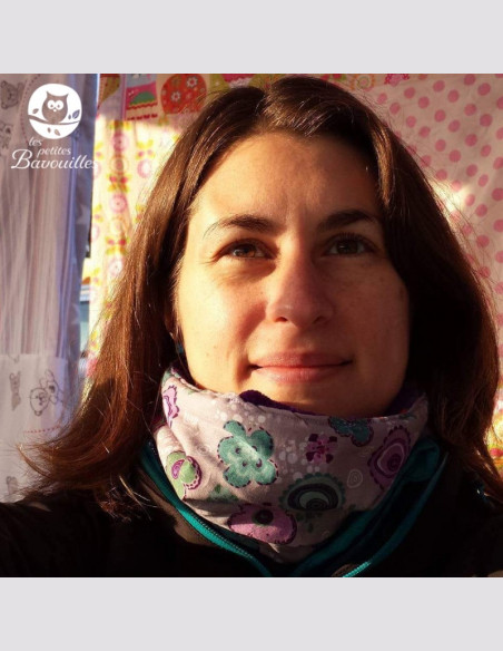 Snood ado adulte fleur bleue