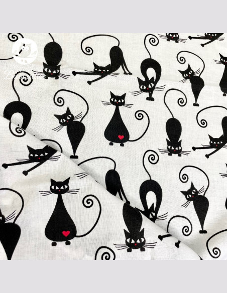 Tablier de cuisine ado et adulte fait main en France black cat Tablier de cuisine ado et adulte fait main en France black cat