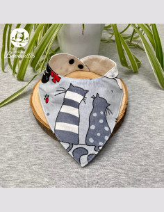 Bavoir bandana imperméable fait main gros chat