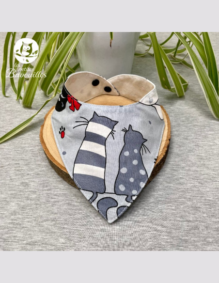 Bavoir bandana imperméable fait main gros chat