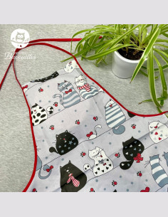 Tablier de cuisine ado et adulte fait main en France gros chat
