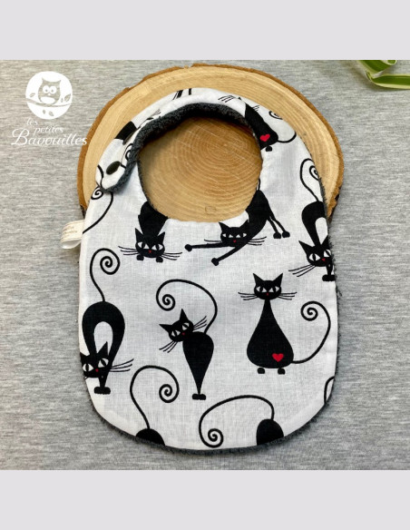 Bavoir naissance - 2ans black cat Bavoir naissance - 2ans black cat