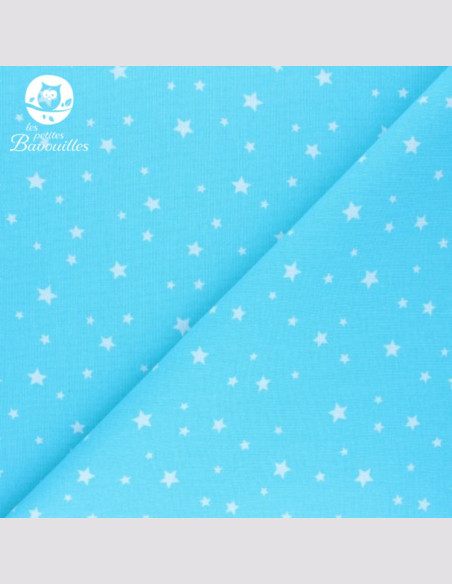 Grand bavoir bébé éponge fait main étoile bleue Grand bavoir bébé éponge fait main étoile bleue