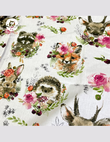 Bavoir bandana imperméable fait main animaux fleuris