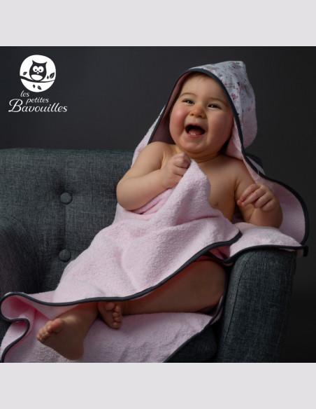 Grande cape de bain fait main animaux fleuris