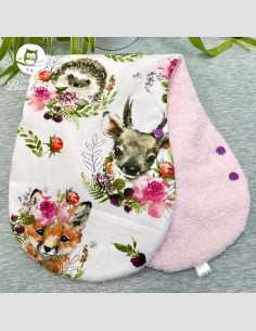 Bavoir naissance - 2ans animaux fleuris 2
