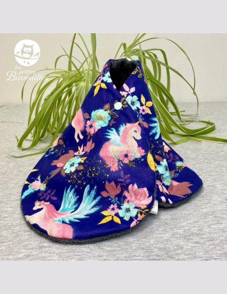 Bavoir naissance - 2ans licorne marine Bavoir naissance - 2ans licorne marine