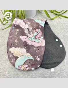 Bavoir naissance - 2ans licorne grise