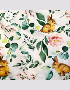 Grande cape de bain fait main  lapin aquarelle 2