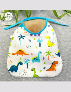 Grand bavoir bébé éponge fait main dino