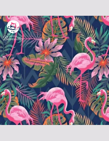 Grand bavoir bébé éponge fait main flamant rose