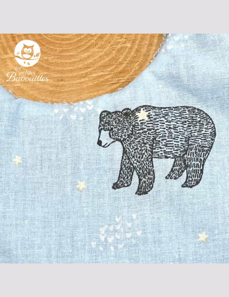 Bavoir naissance - 2ans ours bleu Bavoir naissance - 2ans ours bleu