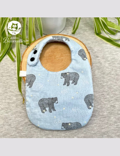 Bavoir naissance - 2ans ours bleu 2