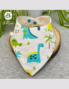 Bavoir bandana imperméable fait main dino
