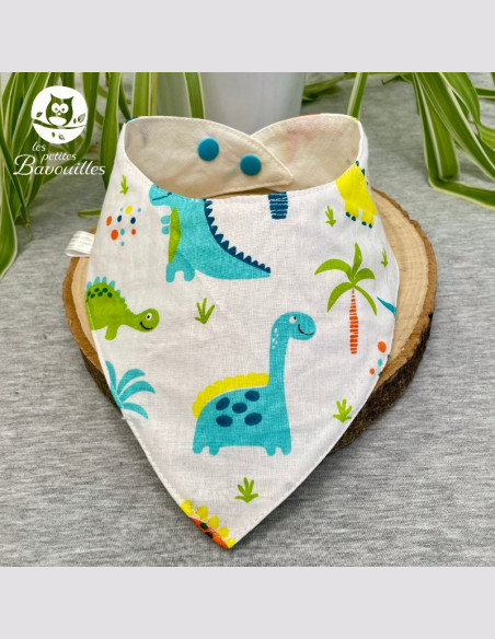 Bavoir bandana imperméable fait main dino Bavoir bandana imperméable fait main dino