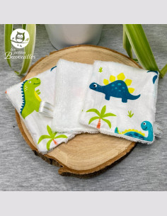 Coton réutilisable lavable tout doux fait main dino