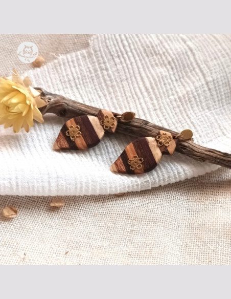 Boucles d'oreilles bois