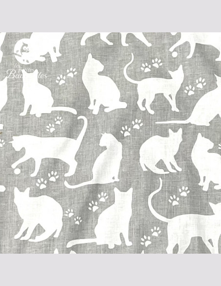 Grand bavoir bébé éponge fait main chat gris Grand bavoir bébé éponge fait main chat gris