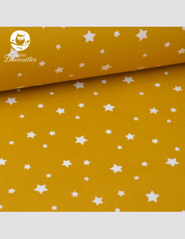 Coton réutilisable lavable tout doux fait main étoile moutarde