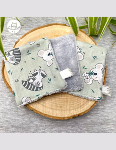 Coton réutilisable lavable tout doux fait main racoon