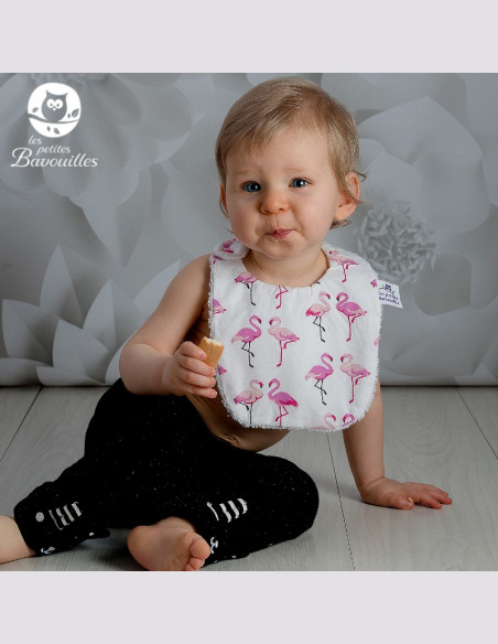 Bavoir naissance - 2ans double gaze framboise Bavoir naissance - 2ans double gaze framboise