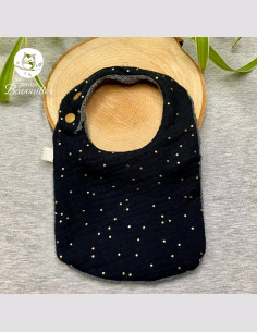 Bavoir naissance - 2ans double gaze noire