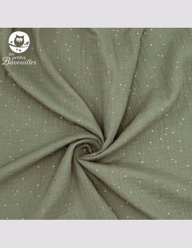 Bavoir naissance - 2ans double gaze kaki