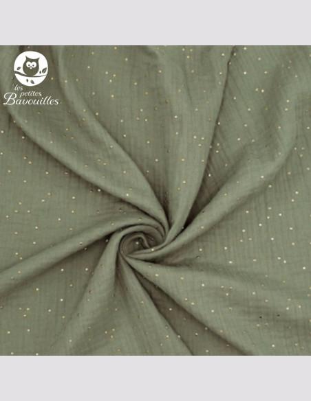 Bavoir naissance - 2ans double gaze kaki Bavoir naissance - 2ans double gaze kaki