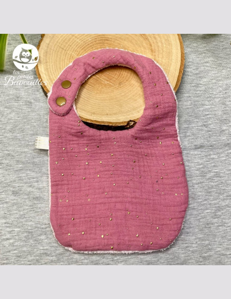 Bavoir naissance - 2ans double gaze framboise Bavoir naissance - 2ans double gaze framboise