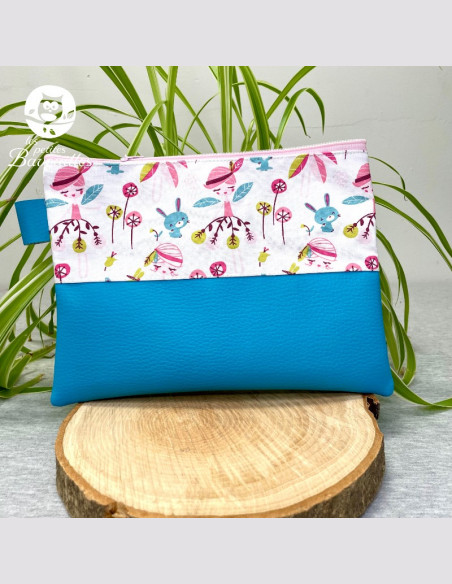 Trousse plate Mam'Zelle fée bleue Trousse plate Mam'Zelle fée bleue