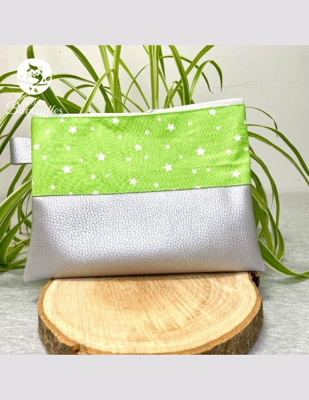 Trousse plate Mam'Zelle étoile vert granny
