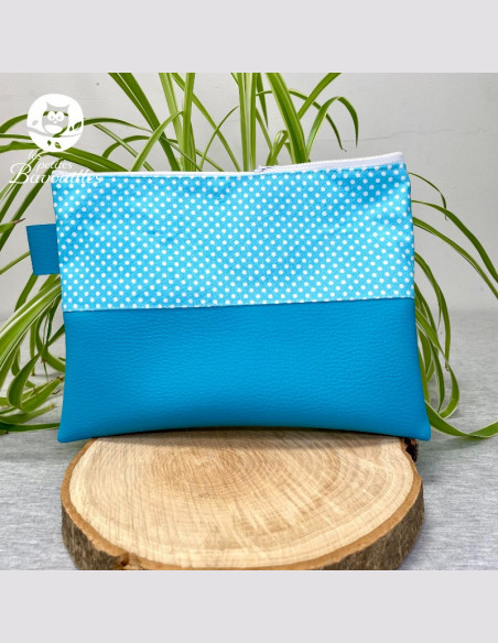 Trousse plate Mam'Zelle pois bleu Trousse plate Mam'Zelle pois bleu