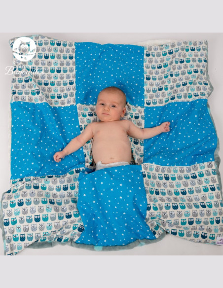 Couverture polaire fait main licorne vert d'eau